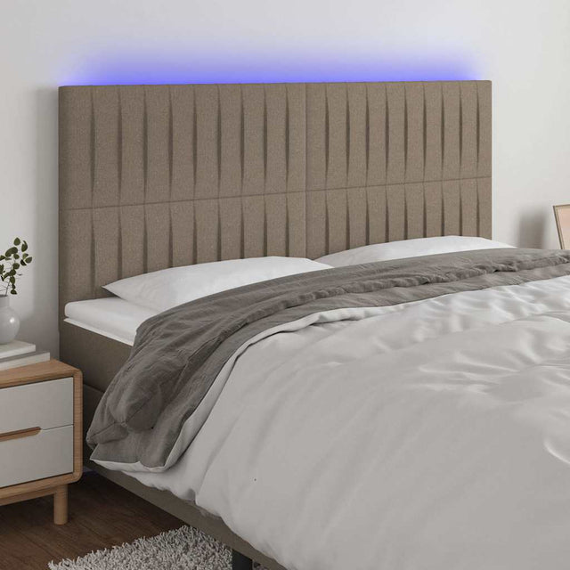 Vidaxl hoofdbord led 160x5x118 128 cm stof taupe