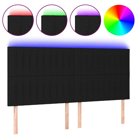 Vidaxl hoofdbord led 180x5x118 128 cm stof zwart