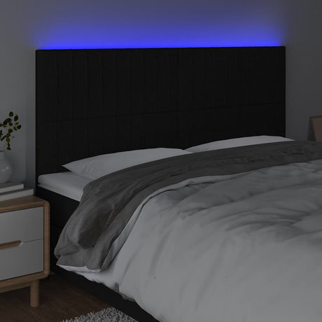 Vidaxl hoofdbord led 180x5x118 128 cm stof zwart