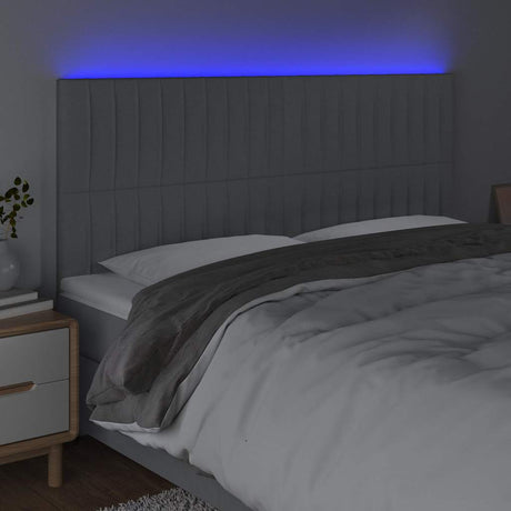 Vidaxl hoofdbord led 200x5x118 128 cm stof lichtgrijs