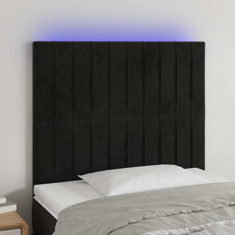 Vidaxl hoofdbord led 80x5x118 128 cm fluweel zwart
