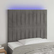Vidaxl hoofdbord led 90x5x118 128 cm fluweel lichtgrijs