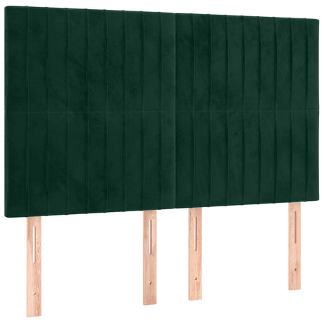 Vidaxl hoofdbord led 144x5x118 128 cm fluweel donkergroen