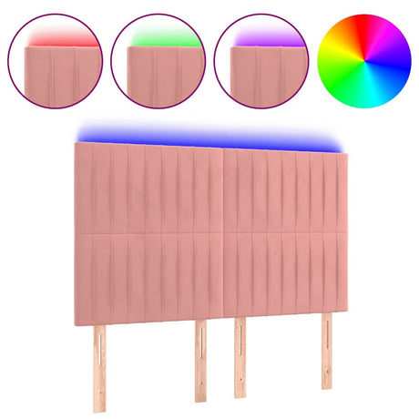 Vidaxl hoofdbord led 144x5x118 128 cm fluweel zwart