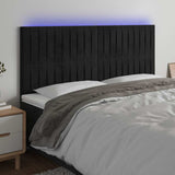 Vidaxl hoofdbord led 160x5x118 128 cm fluweel zwart