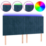 Vidaxl hoofdbord led 160x5x118 128 cm fluweel donkerblauw