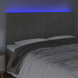 Vidaxl hoofdbord led 180x5x118 128 cm fluweel lichtgrijs