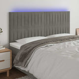 Vidaxl hoofdbord led 180x5x118 128 cm fluweel lichtgrijs
