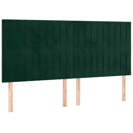 Vidaxl hoofdbord led 180x5x118 128 cm fluweel donkergroen