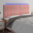 Vidaxl hoofdbord led 200x5x118 128 cm fluweel roze