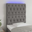 Vidaxl hoofdbord led 80x7x118 128 cm stof donkergrijs