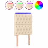 Vidaxl hoofdbord led 80x7x118 128 cm stof crèmekleurig