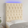 Vidaxl hoofdbord led 80x7x118 128 cm stof crèmekleurig
