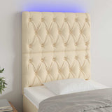Vidaxl hoofdbord led 80x7x118 128 cm stof crèmekleurig