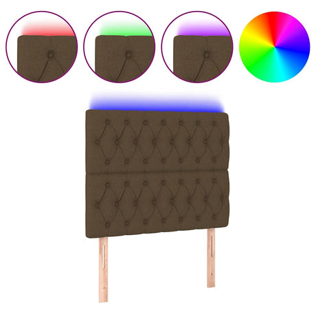 Vidaxl hoofdbord led 100x7x118 128 cm stof donkerbruin