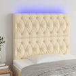 Vidaxl hoofdbord led 100x7x118 128 cm stof crèmekleurig