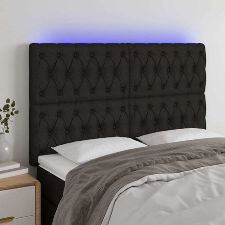 Vidaxl hoofdbord led 160x7x118 128 cm stof zwart