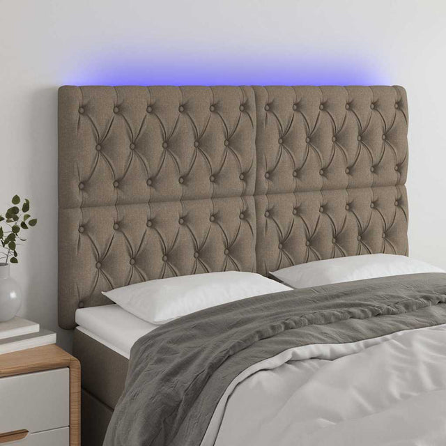 Vidaxl hoofdbord led 160x7x118 128 cm stof taupe