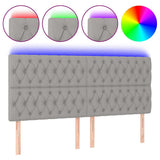 Vidaxl hoofdbord led 200x7x118 128 cm stof lichtgrijs