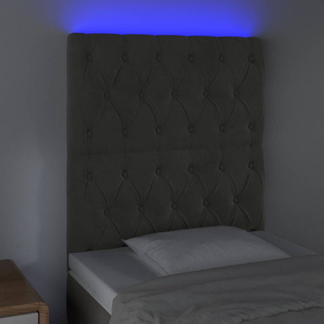 Vidaxl hoofdbord led 80x7x118 128 cm fluweel donkergrijs