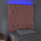 Vidaxl hoofdbord led 80x7x118 128 cm fluweel roze