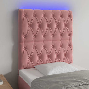 Vidaxl hoofdbord led 80x7x118 128 cm fluweel roze