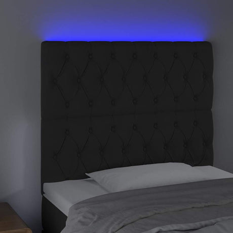 Vidaxl hoofdbord led 90x7x118 128 cm fluweel zwart