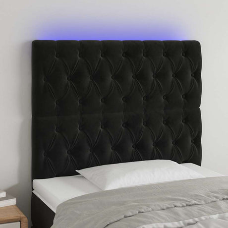 Vidaxl hoofdbord led 90x7x118 128 cm fluweel zwart