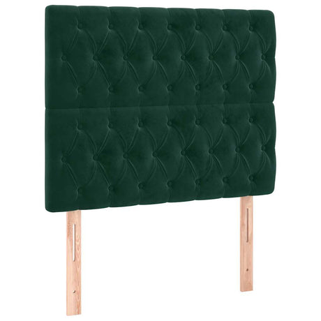 Vidaxl hoofdbord led 90x7x118 128 cm fluweel donkergroen