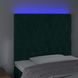 Vidaxl hoofdbord led 90x7x118 128 cm fluweel donkergroen