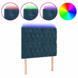 Vidaxl hoofdbord led 90x7x118 128 cm fluweel donkerblauw