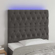 Vidaxl hoofdbord led 100x7x118 128 cm fluweel donkergrijs
