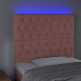 Vidaxl hoofdbord led 100x7x118 128 cm fluweel roze