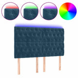 Vidaxl hoofdbord led 144x7x118 128 cm fluweel donkerblauw