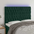 Vidaxl hoofdbord led 160x7x118 128 cm fluweel donkergroen