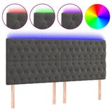 Vidaxl hoofdbord led 180x7x118 128 cm fluweel donkergrijs