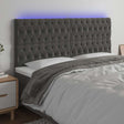 Vidaxl hoofdbord led 180x7x118 128 cm fluweel donkergrijs