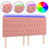Vidaxl hoofdbord led 200x7x118 128 cm fluweel roze
