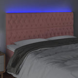 Vidaxl hoofdbord led 200x7x118 128 cm fluweel roze