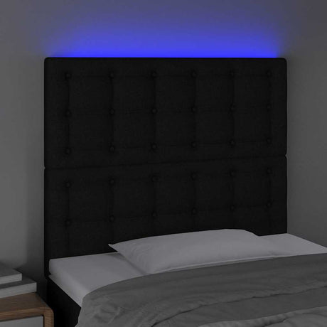 Vidaxl hoofdbord led 90x5x118 128 cm stof zwart