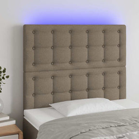 Vidaxl hoofdbord led 90x5x118 128 cm stof taupe