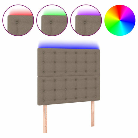 Vidaxl hoofdbord led 100x5x118 128 cm stof taupe