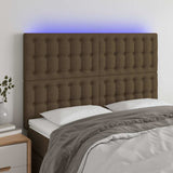 Vidaxl hoofdbord led 144x5x118 128 cm stof donkerbruin