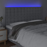 Vidaxl hoofdbord led 160x5x118 128 cm stof lichtgrijs