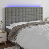 Vidaxl hoofdbord led 160x5x118 128 cm stof donkergrijs