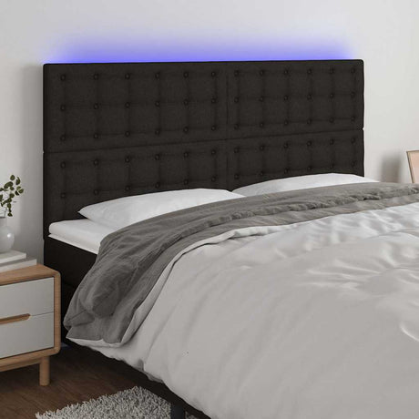 Vidaxl hoofdbord led 160x5x118 128 cm stof zwart