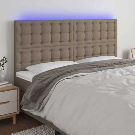 Vidaxl hoofdbord led 160x5x118 128 cm stof taupe
