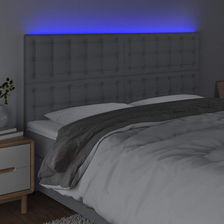 Vidaxl hoofdbord led 180x5x118 128 cm stof lichtgrijs