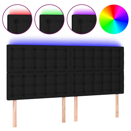 Vidaxl hoofdbord led 180x5x118 128 cm stof zwart