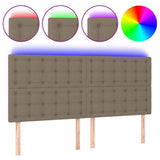 Vidaxl hoofdbord led 200x5x118 128 cm stof taupe